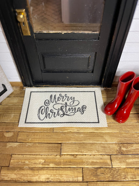 Dollhouse Christmas Doormat front door rug